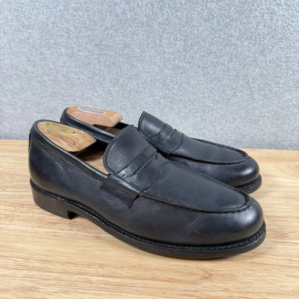 Frye loafers mens 8 navy blue penny slip on leather shoes
